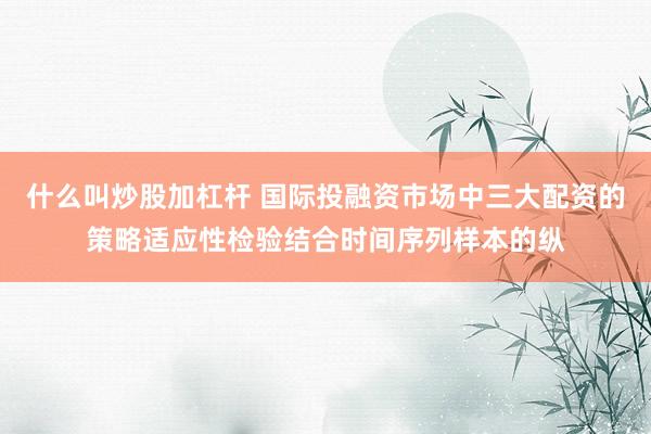 什么叫炒股加杠杆 国际投融资市场中三大配资的策略适应性检验结合时间序列样本的纵